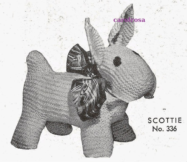 Knitting Pattern Scottie Dog Plush/Plushie Stuffed Dog Toy image 1