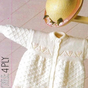 KNITTING PATTERN -  Baby Cardigan/Jacket/Sweater  - 16-20 inch chest PDF digital download
