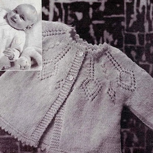 Vintage Knitting Pattern for THREE Baby Matinee Coats/Cardigans/Jackets 0 to 6 months Download PDF