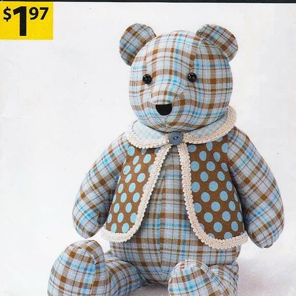 PDF 18 inch Memory Bear Pattern and instructions RARE A2115 -  Instant download - BEST Price