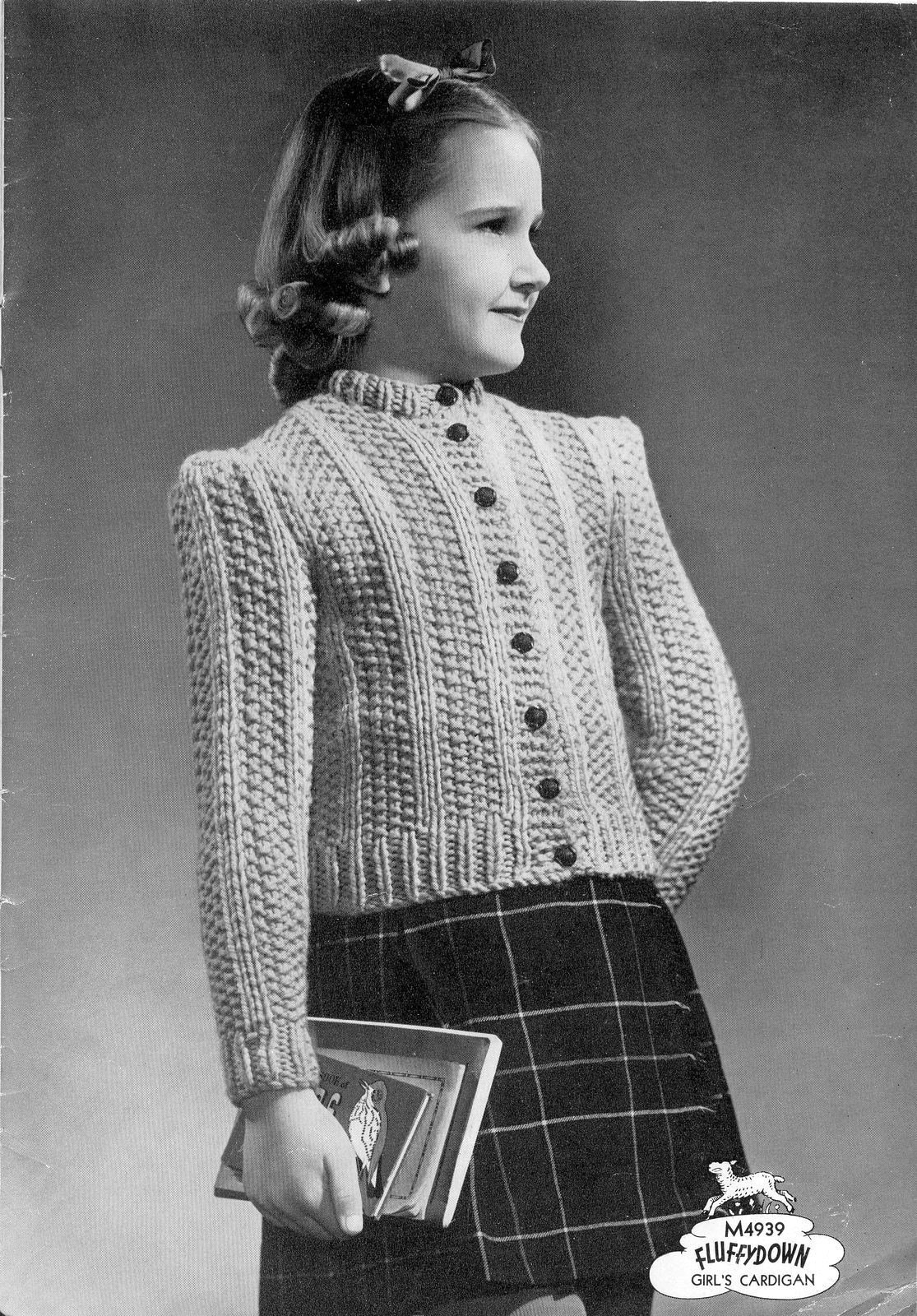 Vintage Knitting Pattern - Girl's Cardigan - 6 - 8 years sizes - …
