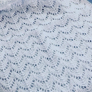 Download PDF - Shetland Lace/Cobweb Shawl Knitting Pattern Heirloom Christening Baptism