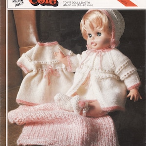 LOWEST PRICE Baby/doll KNITTING Pattern for Doll, coat, Pram Cover, Bonnet, Shoes and Dress Immediate digital download pdf