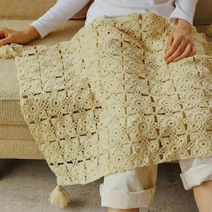 Digital Download PDF Crochet Pattern - Motif Afghan Blanket Coverlet  CHARTED
