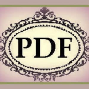 K&ouml;nnte beinhalten: Ein Schwarzwei&szlig;bild des Wortes "PDF" in einem dekorativen ovalen Rahmen.