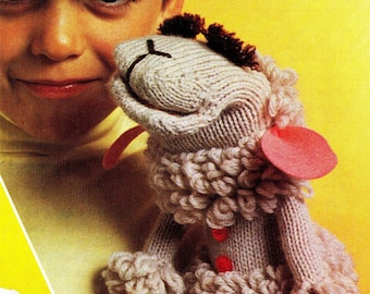Lamb Chop Glove Puppet Knitting and Crochet Pattern - Shari Lewis PDF DOWNLOAD