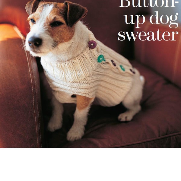 Instant Download Row by Row Knitting Pattern to make Pet Fashion Knitted Dog or Puppy Coat or Sweater Chest 41 - 67 cms