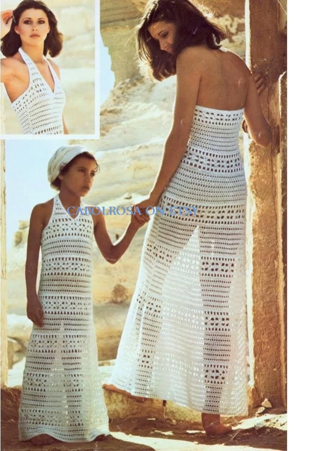 Crochet PATTERN - Halter Neck Dress Women's and Girl's Sizes Crochet PATTERN - Halter Neck Dress Women's and Girl's Sizes