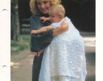 KNITTING PATTERN - Baby and Children's Christening Shawl Immediate DOWNLOAD