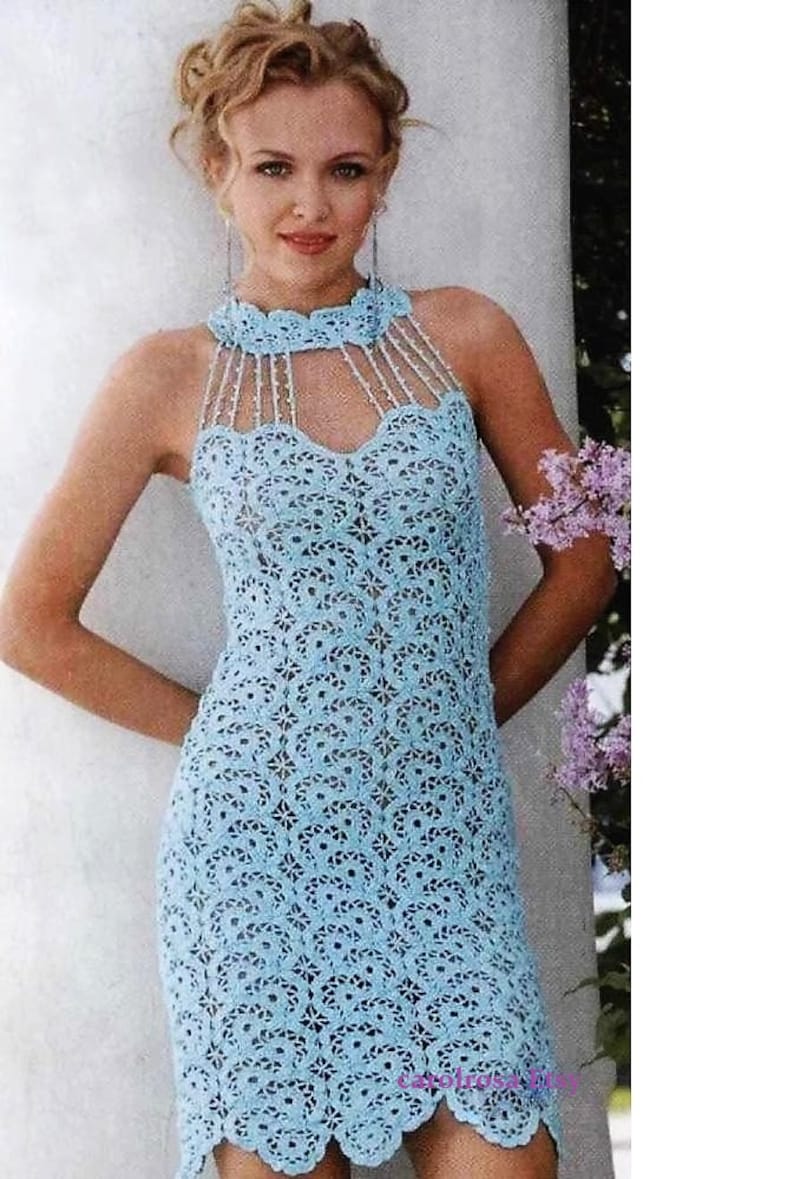 Crochet Pattern LADIES CROCHET Dress 68 Charted only image 1