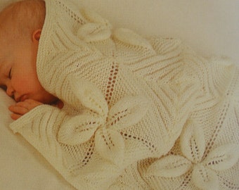 Knitting PATTERN 3 Pram/Cot Covers - 4ply Shawls and Blanket Afghans - 3 designs Instant DOWNLOAD English language only
