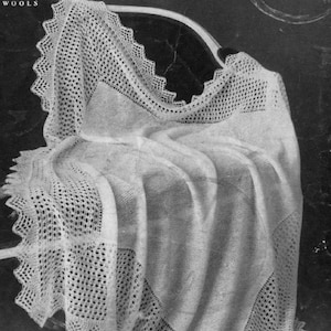 PDF Knitting PATTERN - Two Baby Shawls 2ply lace weight - Heirloom//Keepsake//Vintage DOWNLOAD