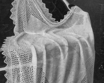PDF Knitting PATTERN - Two Baby Shawls 2ply lace weight - Heirloom//Keepsake//Vintage DOWNLOAD