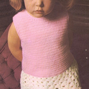 download PDF -  CROCHET Pattern - Child&#39;s dress with dropped waist - Very Retro and on Trend
