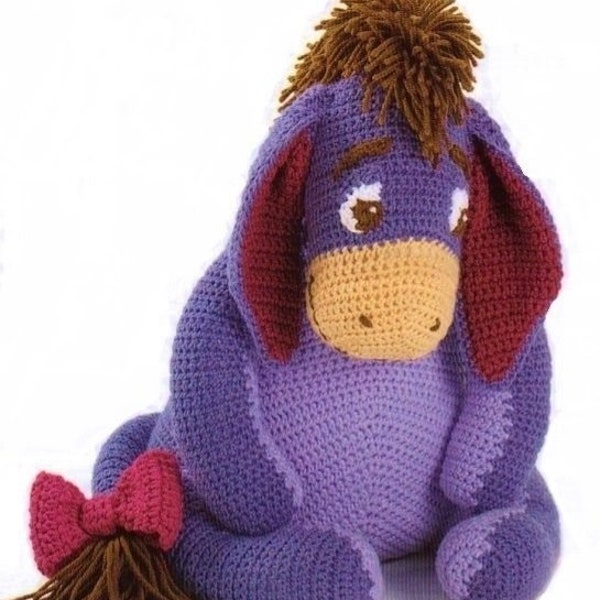 Crochet Pattern PDF to make A Cute Eeyore A Stuffed Plush Soft Body Toy Animal 17-18" Seated ALMOST FREE