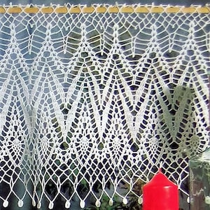 Instant download - Chart Crochet Pattern - Lacy Crochet Curtain - charted only