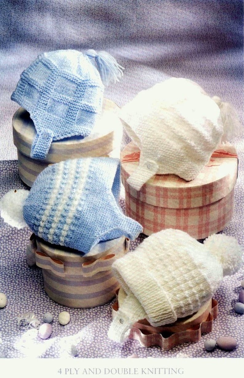 PDF download Baby Knitting PATTERN Helmets Caps Hats Etsy