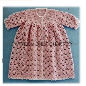 Crochet Pattern - Baby Crochet Coat/ Gown/ Jacket - CHARTED ONLY No written instructions  0-3 months
