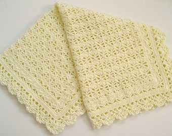 CROCHET PATTERN - Elegant Afghan/Blanket/Shawl - Heirloom Christening Baptism