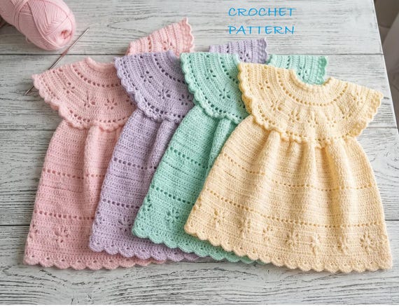 Vintage Crochet Pattern PDF Baby Girls Cinderella Summer Dress and Shoes Party Dress Bridesmaid Flower Girl - In English only