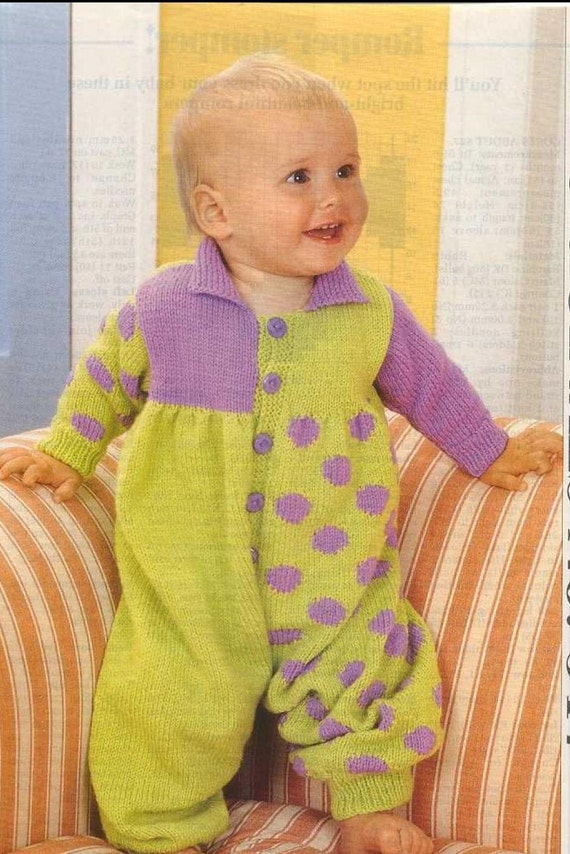 Baby KNITTING PATTERN Knitted Romper for 6 mos and 12 months Etsy