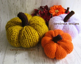 Knitting PATTERN - Pumpkins in 3 sizes - Halloween, Fall/Autumn Home Decoration, Decor PDF download