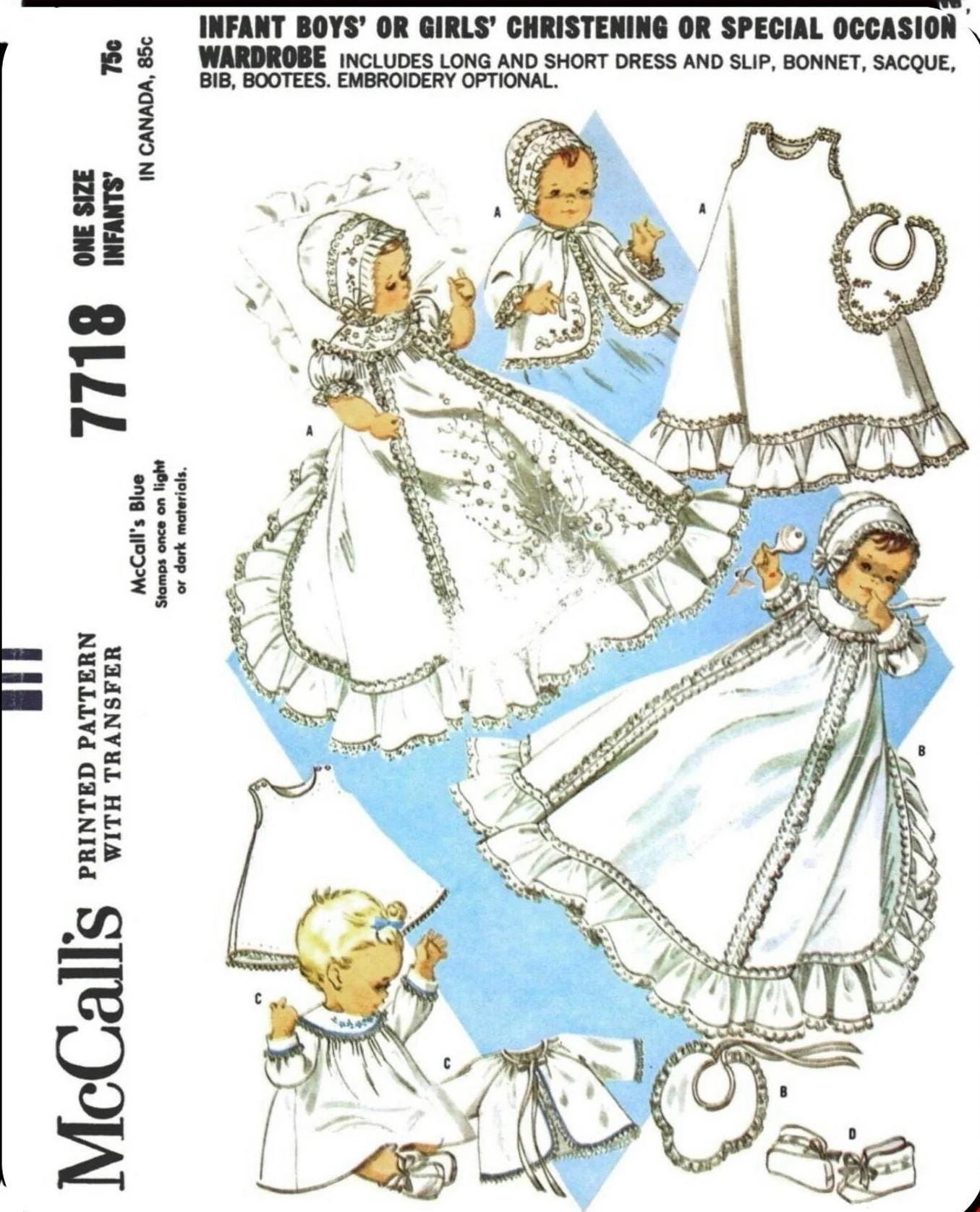 Pattern Infant/New Born Baptism Christening Gown BABY Christening Gown Cap/Bonnet Pdf Craft SEWING Pattern