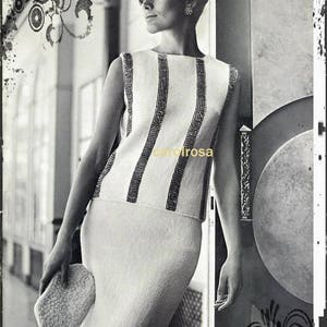 Download PDF - Retro 1960s Shell and Skirt Knitting Pattern - Sizes 8, 10, 12 and 14