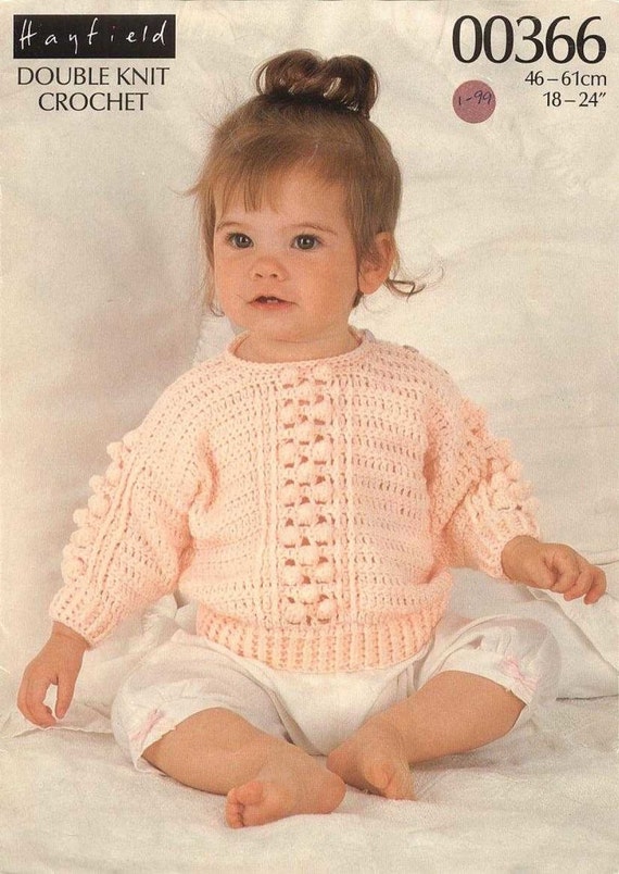 Baby/Child CROCHET PATTERN Sweater 18 24 inch chest -PDF download