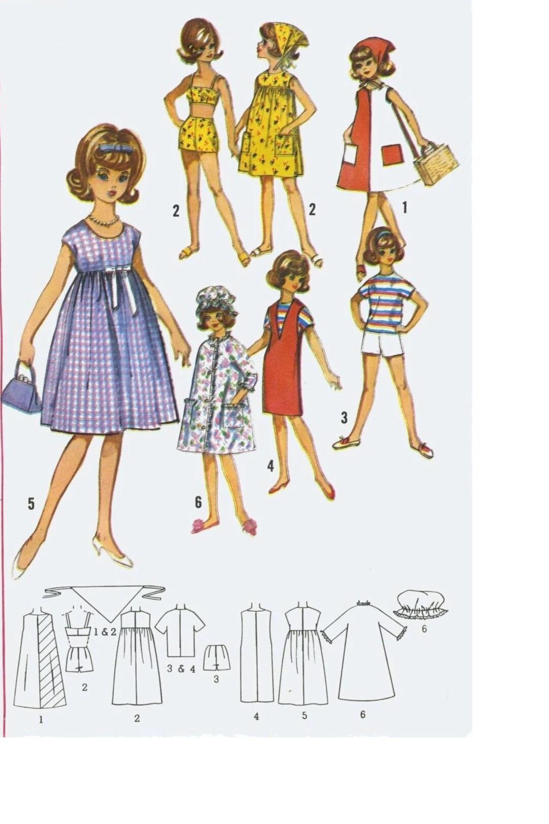 Sewing Pattern - Wardrobe for 11.5 Inch Fashion Dolls - Retro Fashions ...