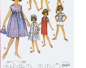 Sewing Pattern - Wardrobe for 11.5 inch Fashion Dolls - Retro fashions PDF download English lang