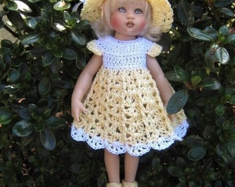 Crochet Pattern - Tea Dress, Hat and Shoes - fits Riley Kish/Ginny 8 inch dolls