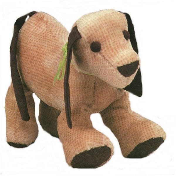 Sewing Pattern to make cute soft body, plush, stuffed Puppy DOG 13 x 11 inches PDF Instant Download Vintage