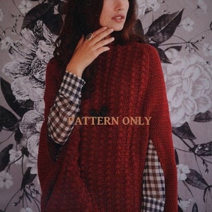 Crochet Pattern Elegant Crochet Cape Jacket Sm/Med/Lg/1x/2x/3x