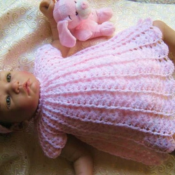 CROCHET PATTERN Baby- Angel Top/Dress with Headband -  Designer -In Eng only