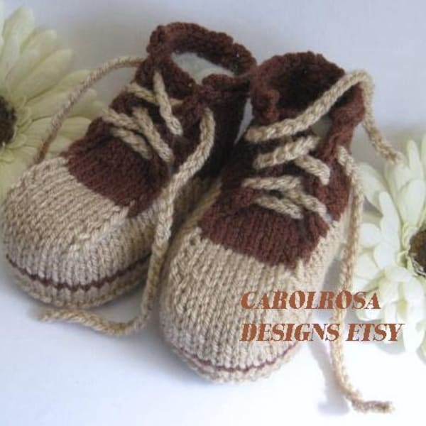 Knitting PATTERN - Baby Combat Boots/Converse/Sneakers/Trainers/Booties - Easy Knit DOWNLOAD