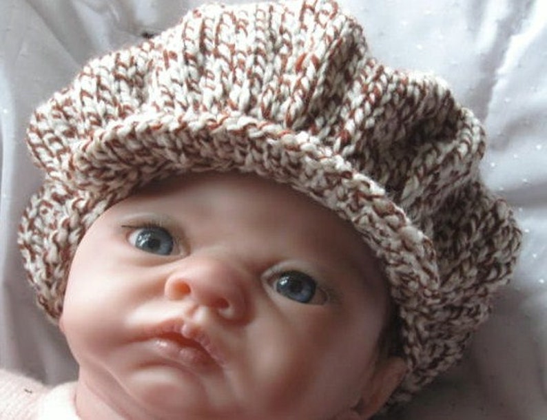 KNITTING PATTERN Peaked Scally Newsboy Cap 'Cameron' 2 sizes included Easy pattern pdf image 2