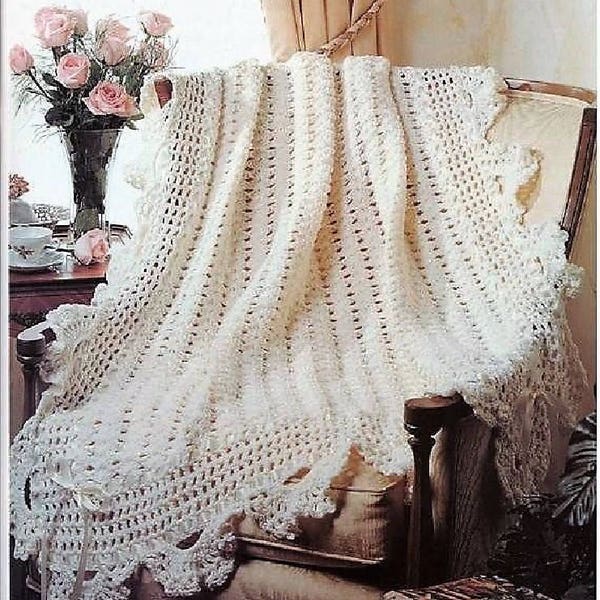 Crochet Pattern PDF - Lacy Victorian Afghan/Blanket/Shawl
