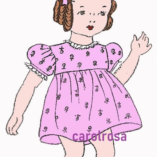 PDF Download Sewing Pattern Doll Dress Slip and Panties Etsy