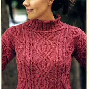 Knitting PATTERN - Braided Cable Sweater - Small, Medium, Large and XLarge sizes PDF download