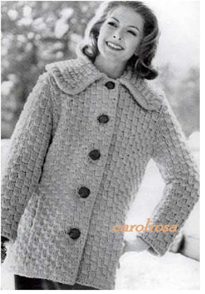 Knitting PATTERN Ladies/womens Coat Chunky Style Car Coat Etsy UK