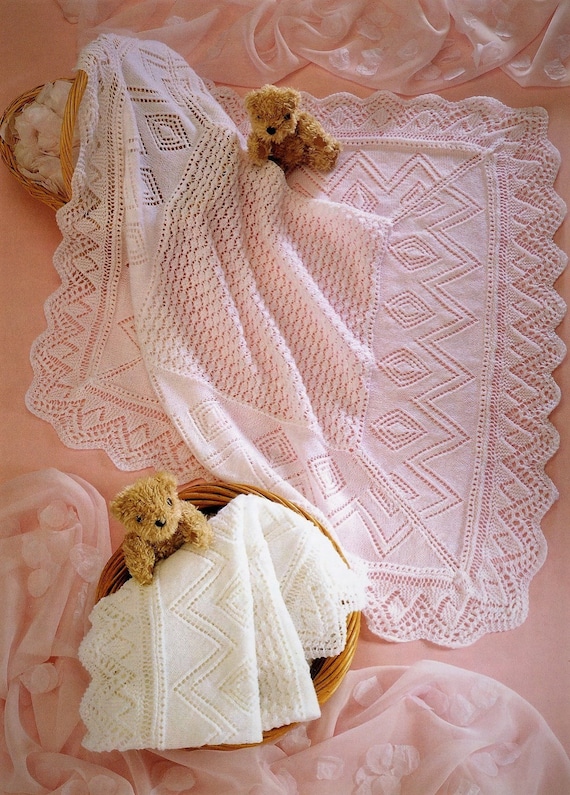 Knitting Pattern Lacy Heirloom Shawls 3ply and 4 ply Etsy