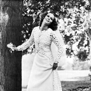 Vintage Crochet Pattern - Wedding Dress/Bridal Gown//Evening - Hippie Gothic Boho - Knit and Crochet Download ENGLISH language