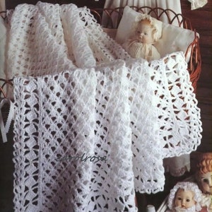 Crochet PATTERN - Sweet Lace Blanket Afghan for Baby Shawl Christening download
