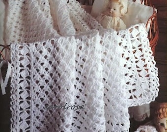 Crochet PATTERN - Sweet Lace Blanket Afghan for Baby Shawl Christening download