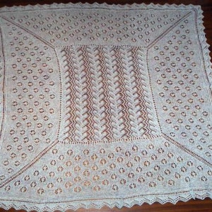 Shawl Knitting Pattern - Lacy Shetland Shawl for Baby Baptism Christening Heirloom