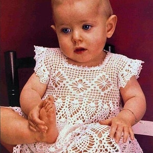 Crochet Pattern Filet Thread Crochet Baby Dress Pineapples Diamonds 6 months size Immediate download PDF Bild 3