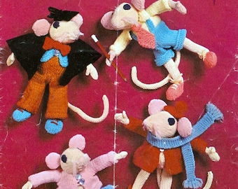 Knitting Pattern - Toy Mice and Friends to Knit - Charlie and Friends in 4 ply