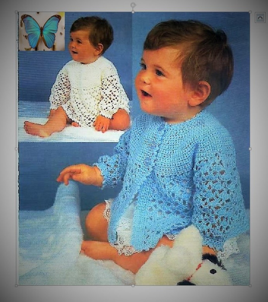 Vintage Crochet Pattern Angel Dress/top and Matinee Coat Baby Pattern ...