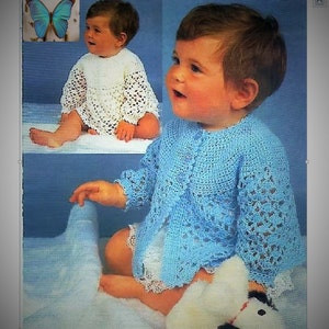Vintage Crochet Pattern - Angel Dress/Top and Matinee Coat Baby  Pattern